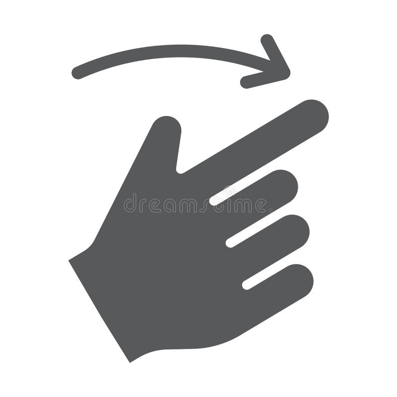 Flick Right Glyph Icon, Finger And Hand, Gesture Sign, Vector Graphics, A Solid Pattern On A