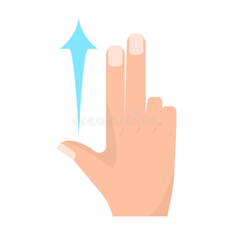 Flick Up with Two Fingers Touch Screen Gesture Vector Stock Vector -  Illustration of gesture, colorful: 98932743