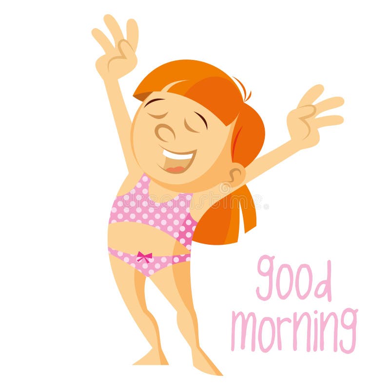 Flicka för bra morgon stock illustrationer
