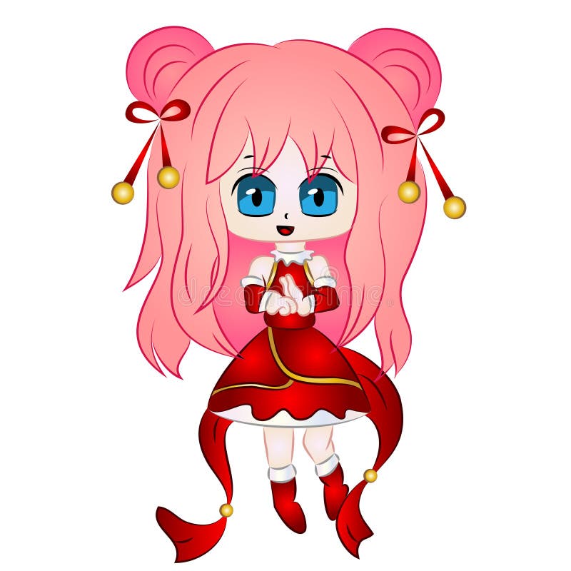 Flicka för kinesChibi Anime stock illustrationer Flicka för kinesChibi Anime stock illustrationer