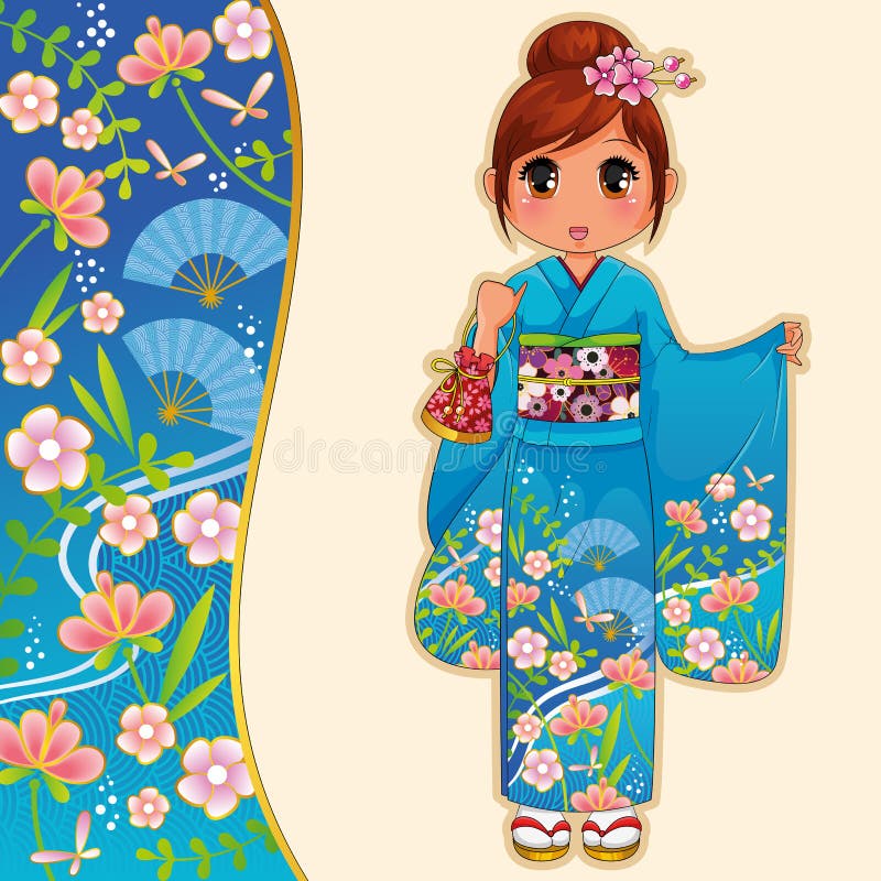 Flicka i kimono