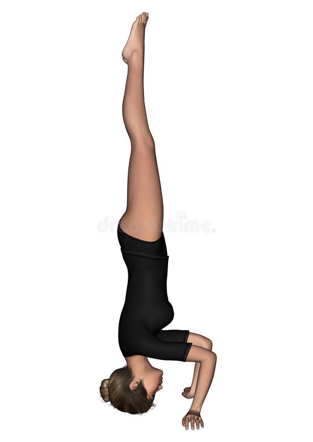 Flicka som övar yoga stock illustrationer Flicka som övar yoga stock illustrationer