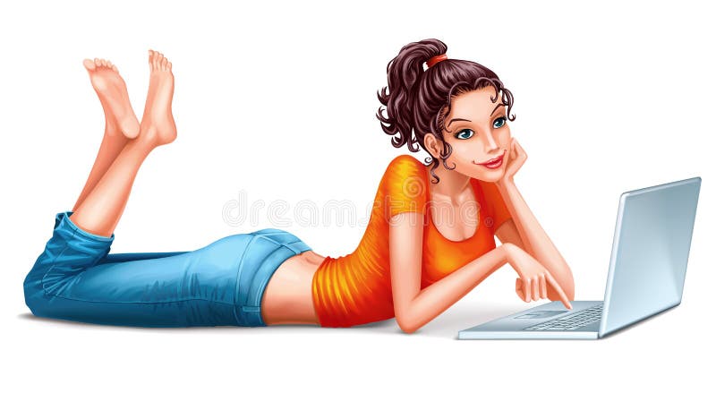Flickabärbar dator vektor illustrationer