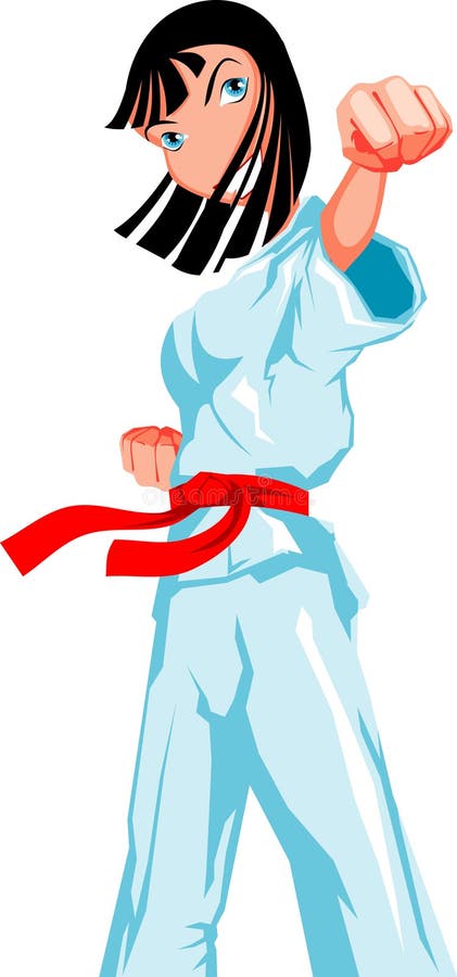 Cartoon karate girl. Martial arts. Cartoon karate girl. Martial arts.