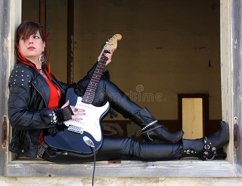 flickarock arkivfoton flickarock arkivfoton