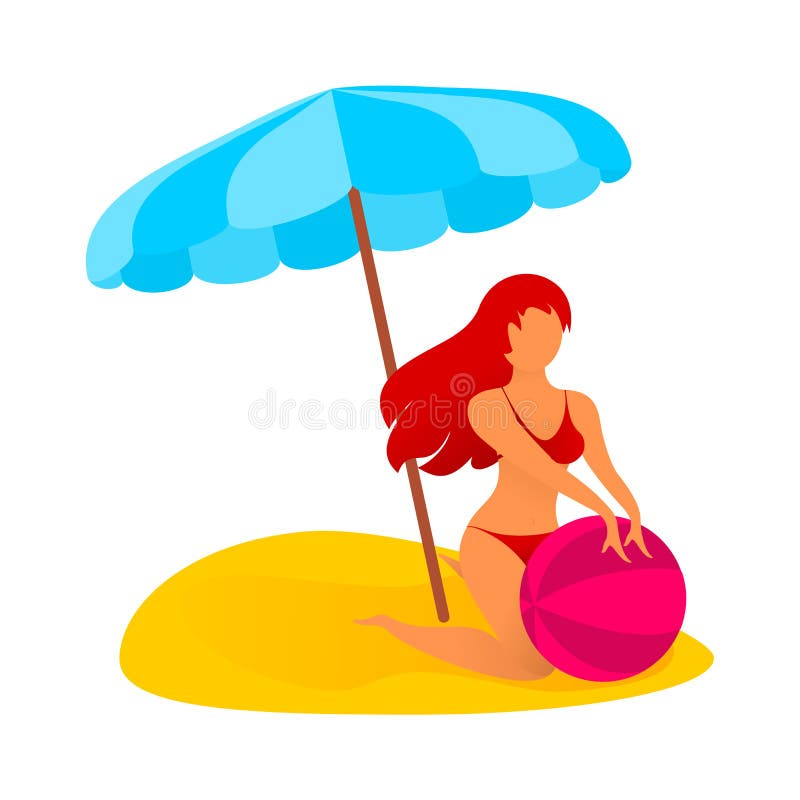 Flickastrandillustration stock illustrationer