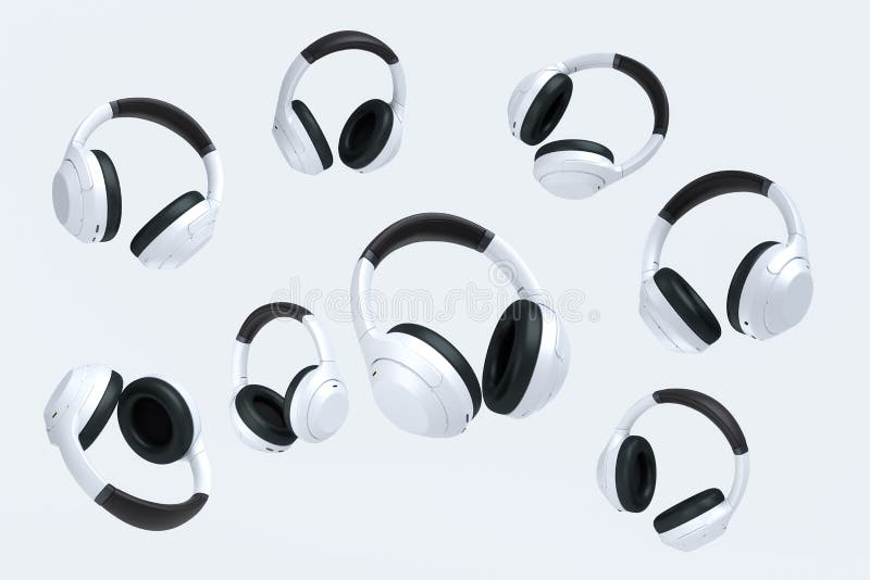 Kopfhörer oder Headset für Flugspieler auf weißem Hintergrund stock abbildung