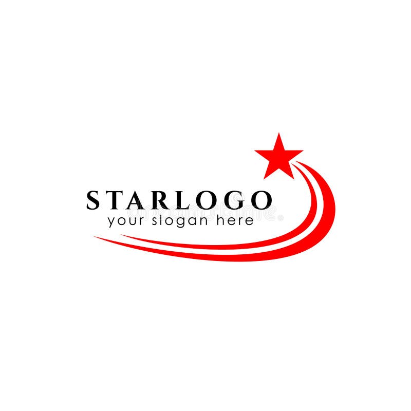 Fliegende Sternlogodesign-Vorratschablone Sternvektorikone lizenzfreie abbildung