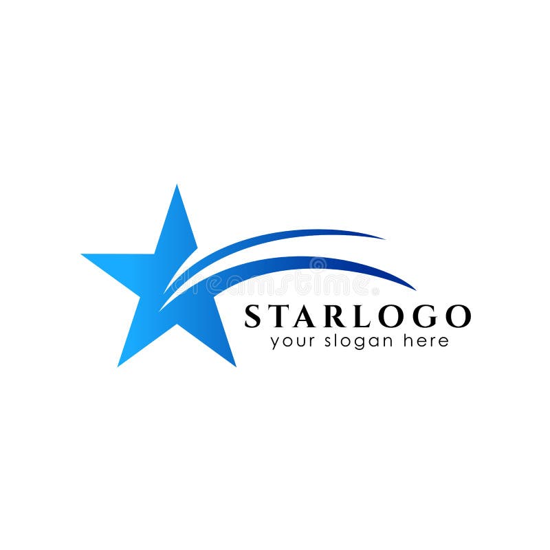 Fliegende Sternlogodesign-Vorratschablone Sternvektorikone lizenzfreie abbildung