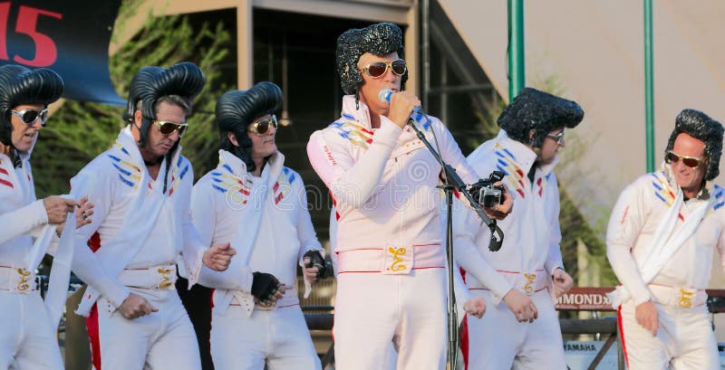 Fliegenden Elvis Presleys Live On Stage stockfotografie Fliegenden Elvis Presleys Live On Stage stockfotografie