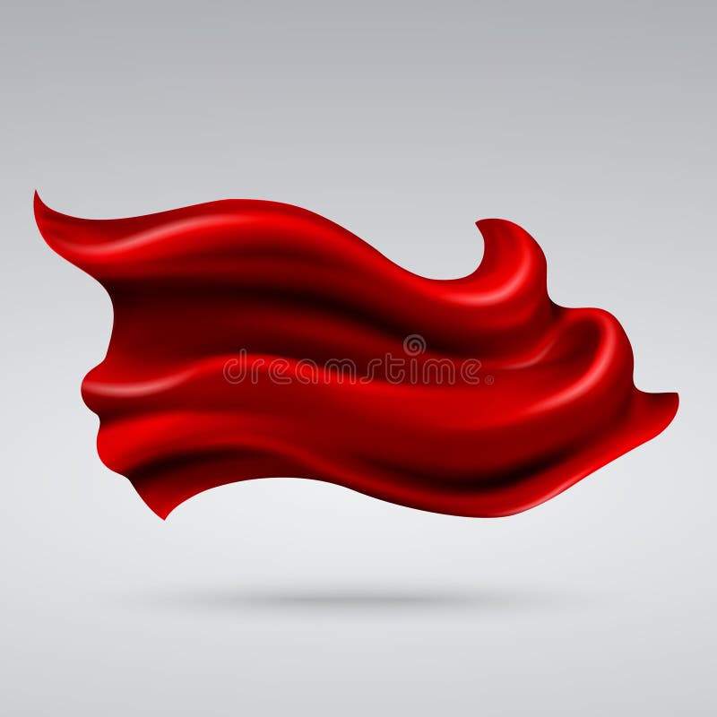 Fliegendes rotes silk Gewebe, Gewebeflagge, Satinband-Vektorillustration