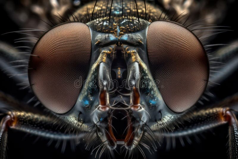 Fliegenmakro geschlossen generative ai vektor abbildung
