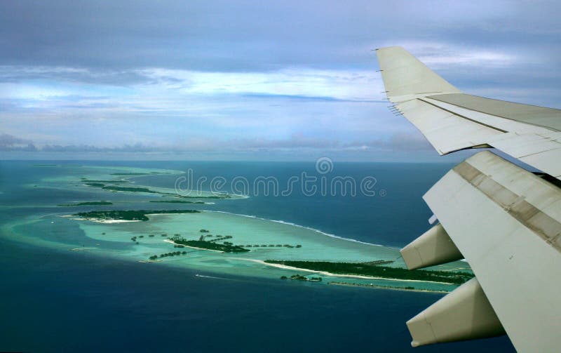 Flight above islands