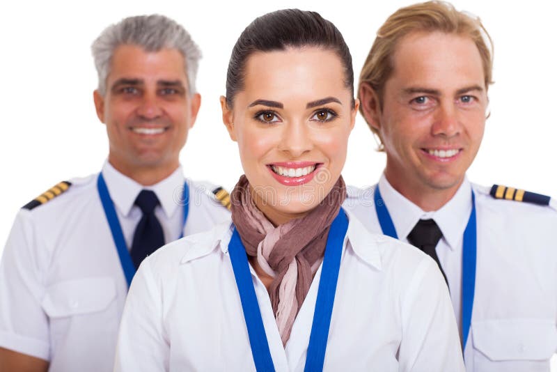 Flight attendant pilots stock photography