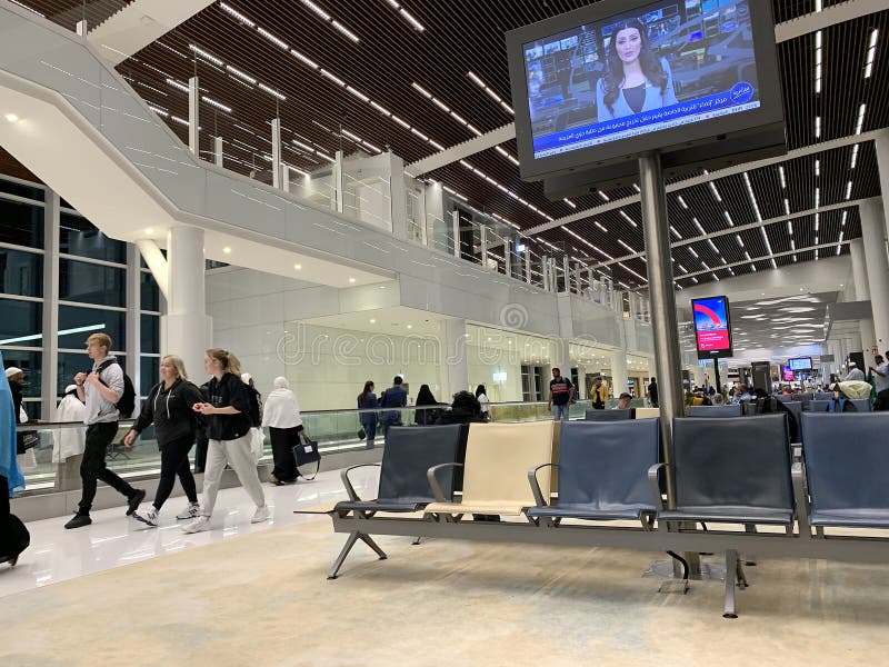 Flight Departures Information Board Bahrain Airport Waiting Room