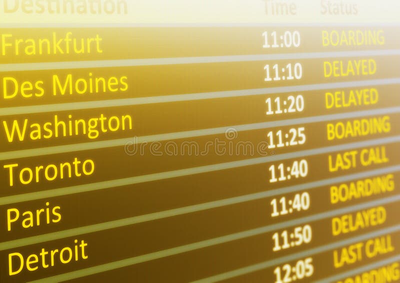 Flight schedule stock illustration