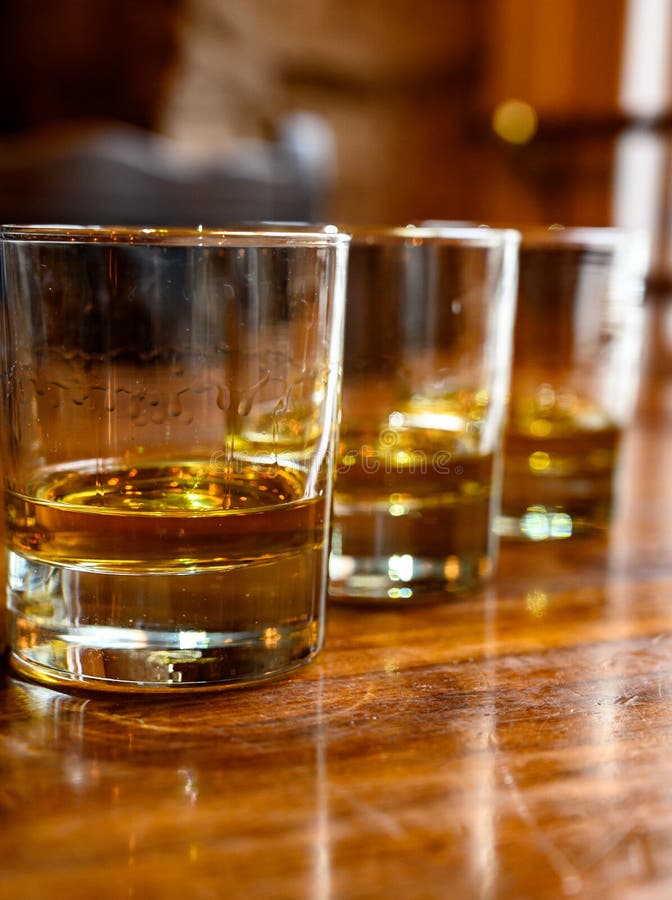 Flight of Scottish Whisky, Tasting Glasses with Variety of Single Malts ...