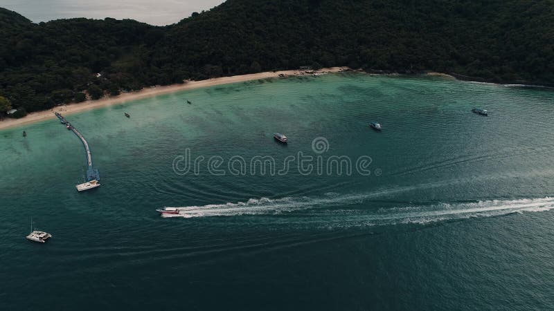 Thailand coral island drone shot