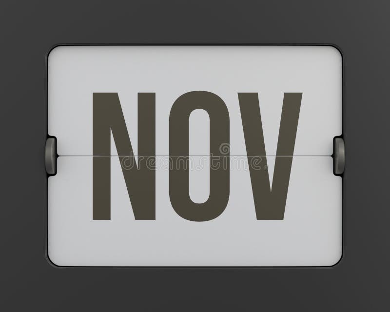 Flip black monthly calendar. 3D render vector illustration