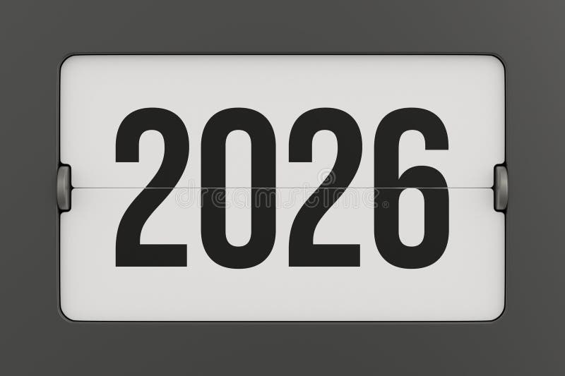 Flip black scoreboard 2026. 3D illustration vector illustration