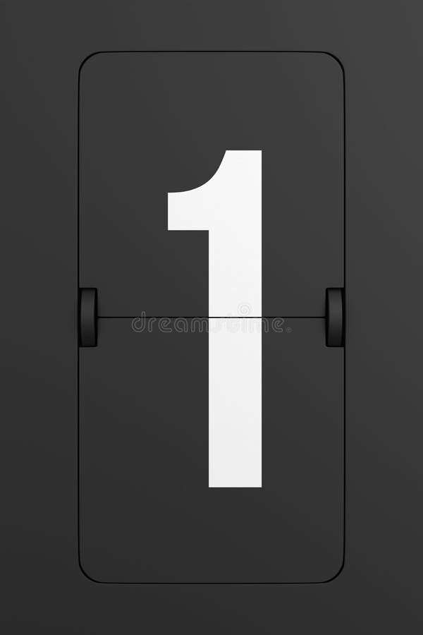 Flip black scoreboard number. 3D illustration stock illustration