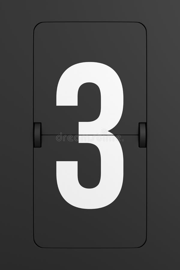 Flip black scoreboard number. 3D illustration vector illustration