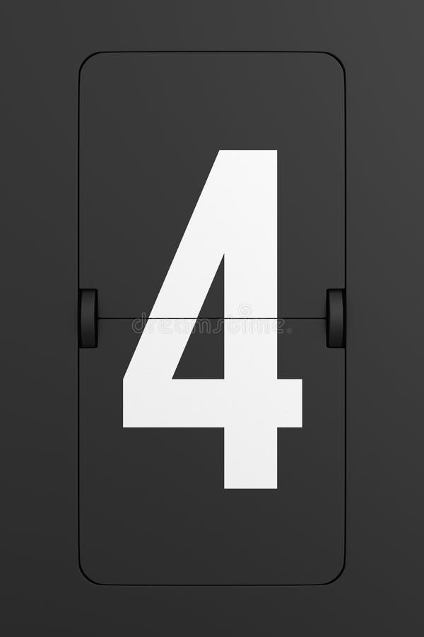 Flip black scoreboard number. 3D illustration vector illustration