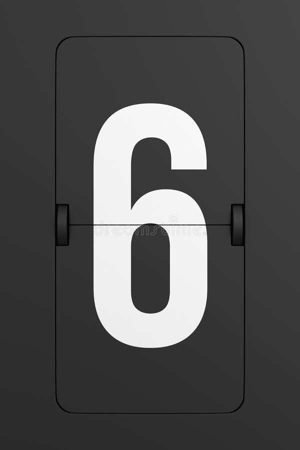 Flip black scoreboard number. 3D illustration royalty free illustration