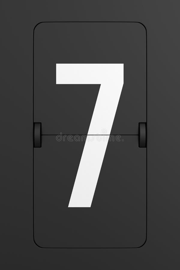 Flip black scoreboard number. 3D illustration royalty free illustration