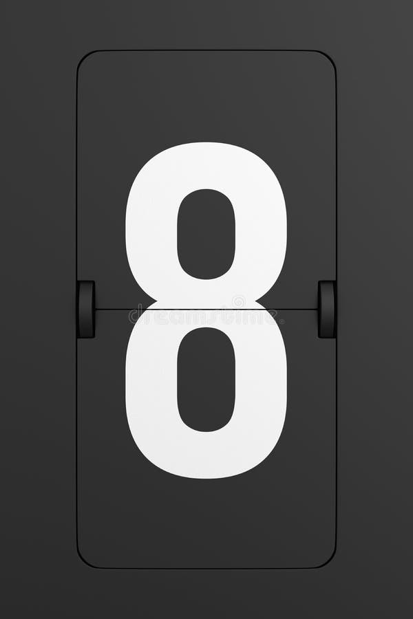 Flip black scoreboard number. 3D illustration vector illustration
