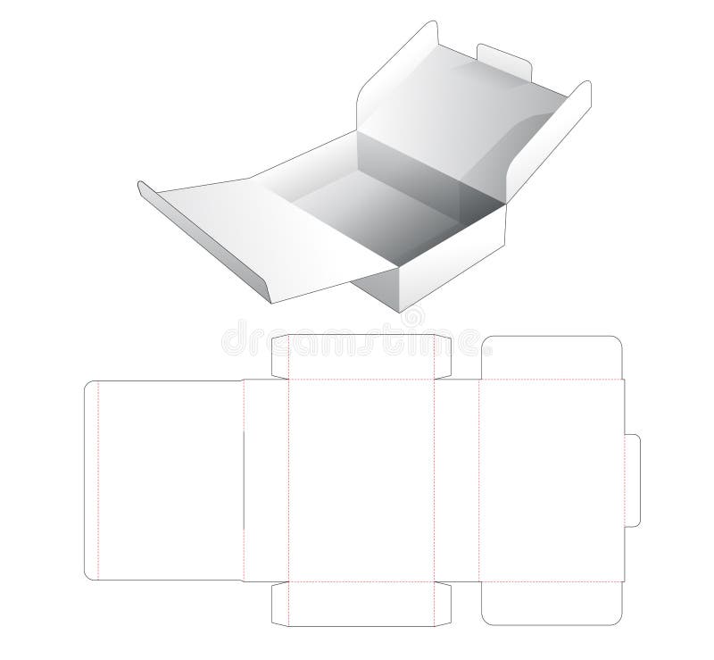 2 flip cardboard cake box die cut template vector illustration