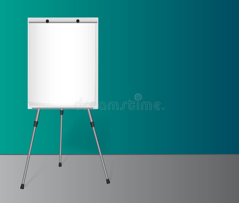 Flip Chart with a Blank Sheet of Paper Near Colored Wall in the Office