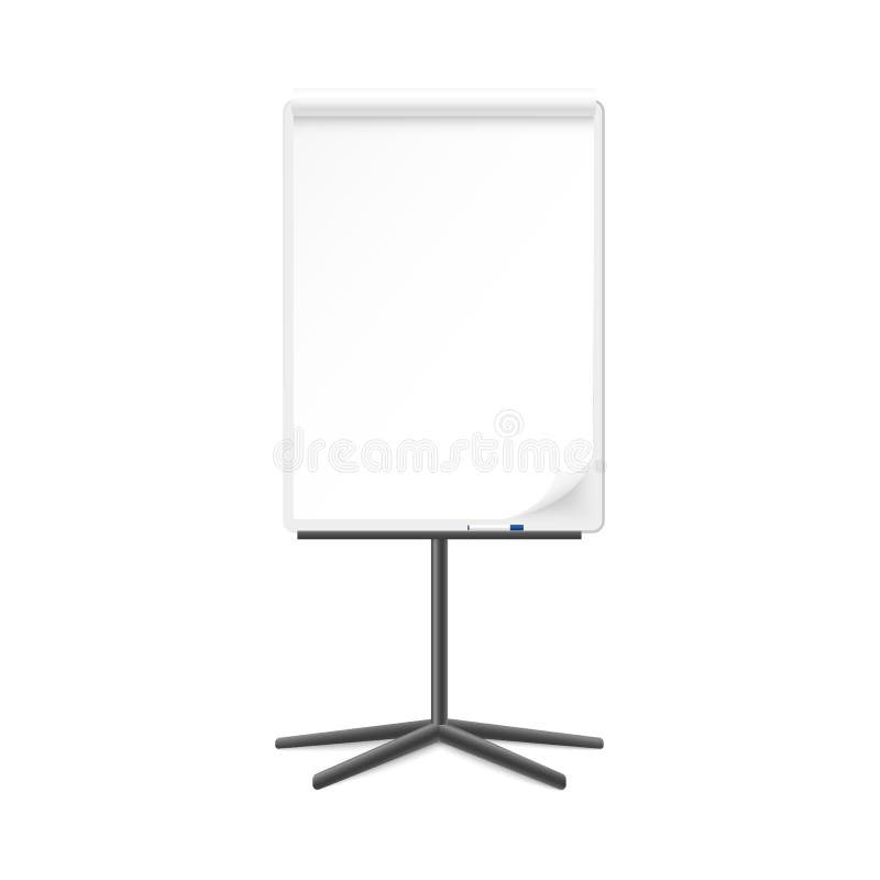 Flip Chart Front View Template or Mockup Realistic Vector Illustration