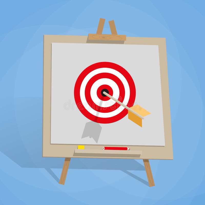 FlipChart Mit Ziel Und Pfeil Vektor Abbildung Illustration von auge