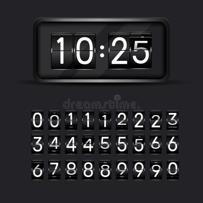 Flip clock numbers. stock vector. Illustration of mechanical 171120180