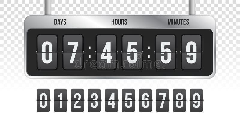 Flip countdown clock vector timer counter royalty free illustration