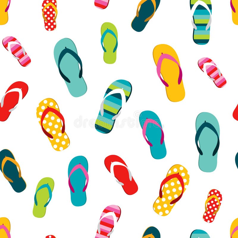 Flip Flop Color Summer Pattern. Seamless Repeat Pattern, Background ...