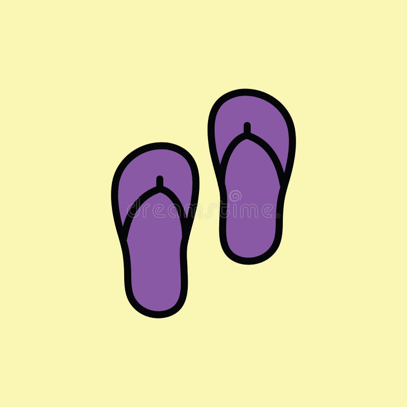 Flip Flop Icon Thin Line On Color Background Stock Illustration