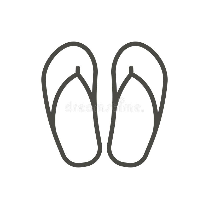 Flip flop icon vector. Line beach flops symbol isolated. Trendy