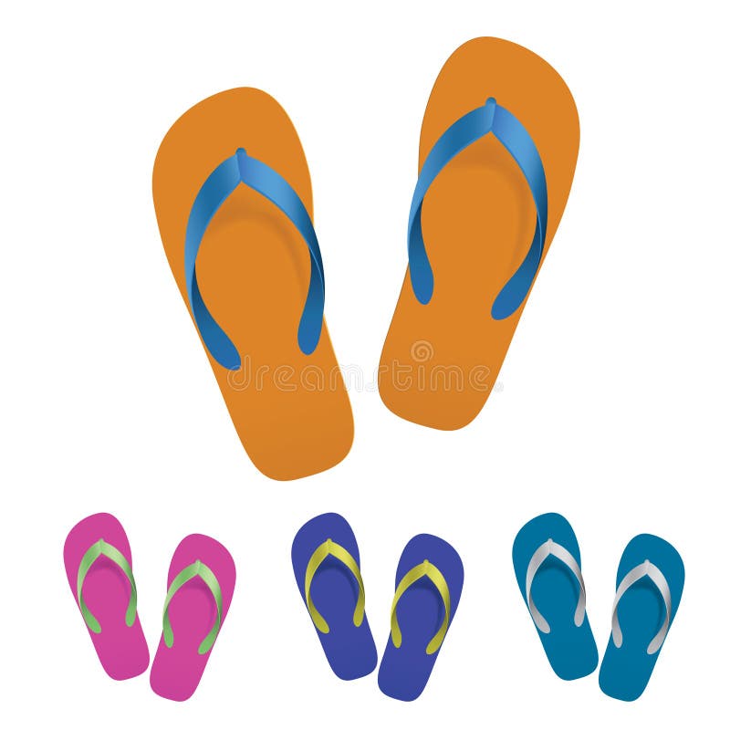 Flip-flop Set stock vector. Illustration of comfortable - 9247116