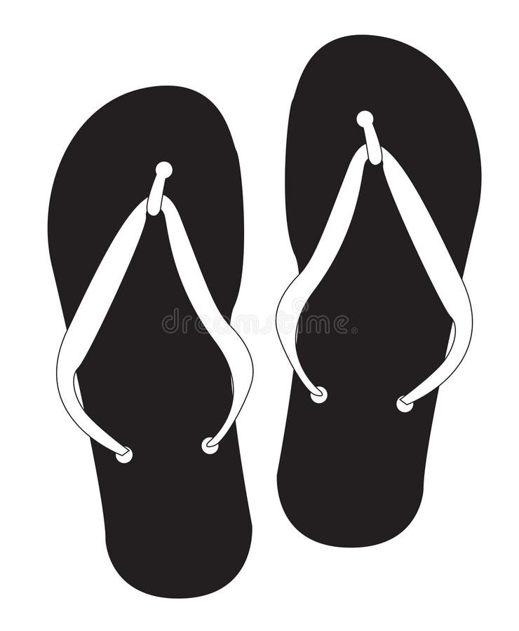 Flip Flop Silhouette Black Stock Illustrations – 543 Flip Flop ...