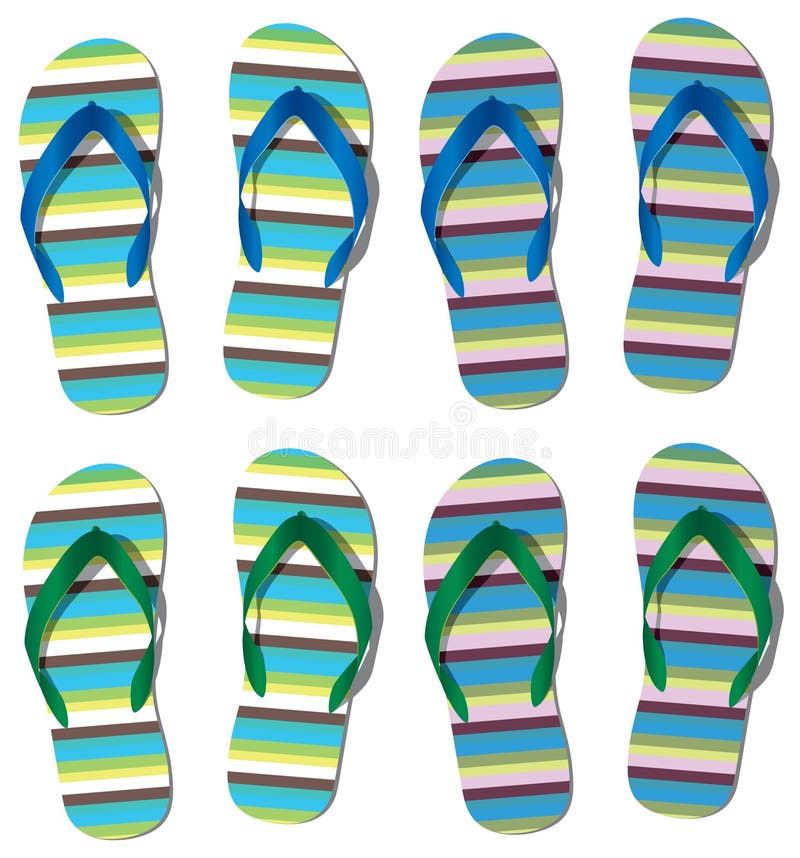Visual Puzzle - Find Two Mirrored Copies of Flip-flops Rows Stock ...