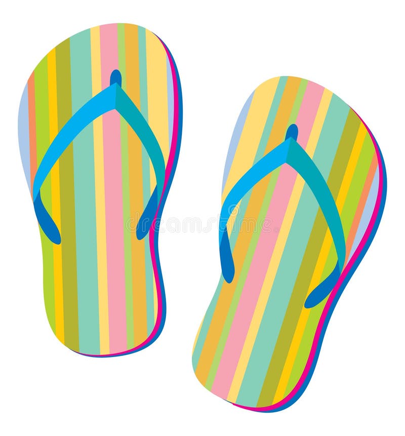 Flip Flops stock vector. Illustration of casual, retro - 5956538