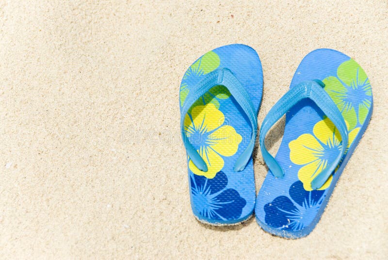 Flip Flops on the Beach stock image. Image of tropical - 9194675