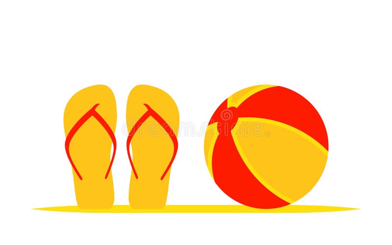 Beach Ball Flip Flops stock vector. Illustration of flip - 5116843