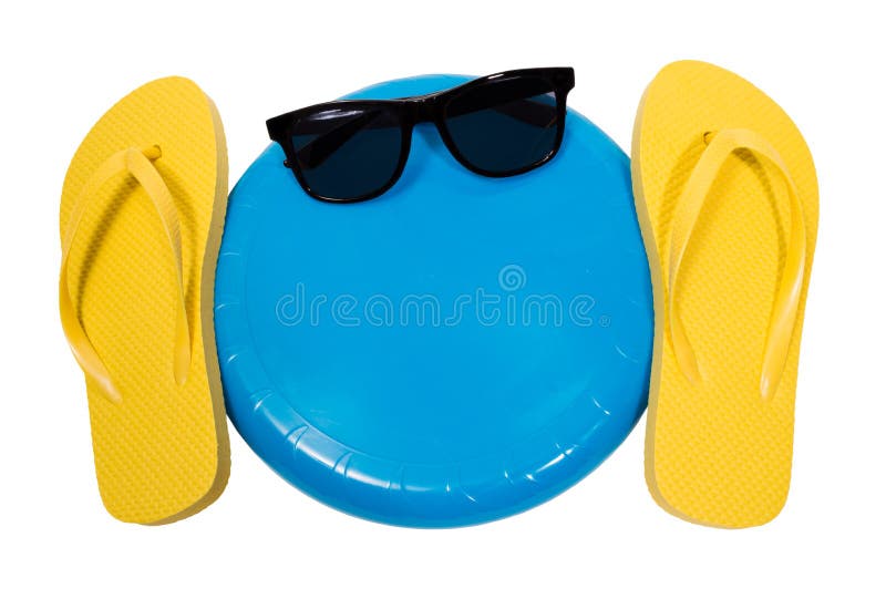 Flip Flops Frisbee and Sunglasses