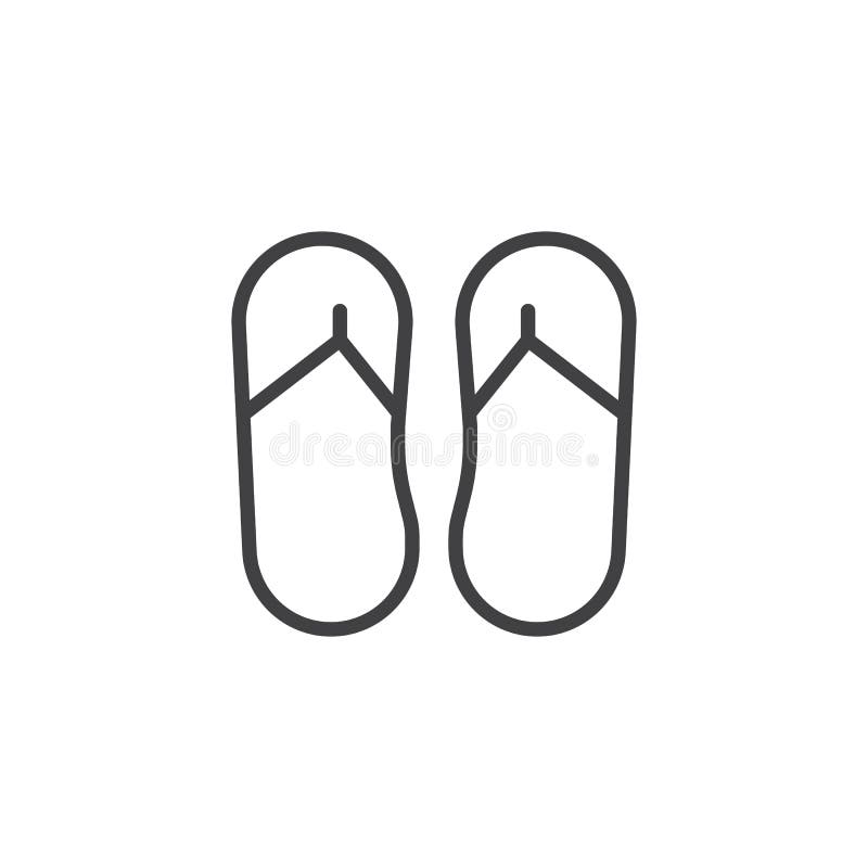 Flip flops icon stock vector. Illustration of linear -