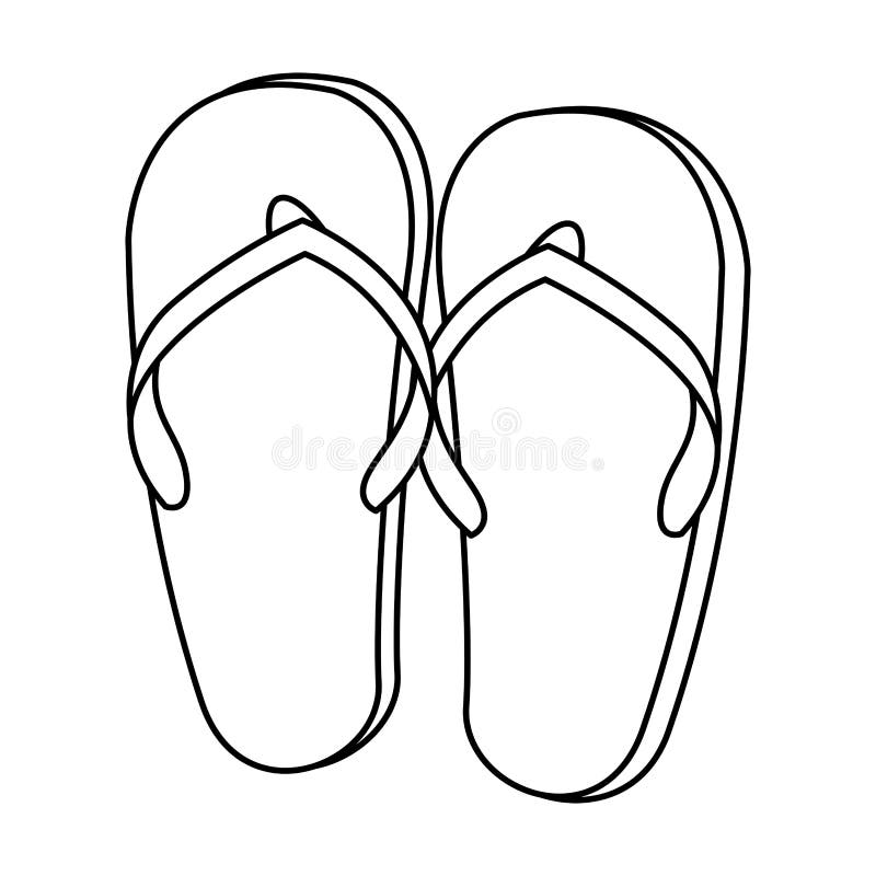 Cyberplads Alaska en kop Flip Flops Sandals Footwear Cartoon in Black and White Stock Vector -  Illustration of travel, vacation: 149691974