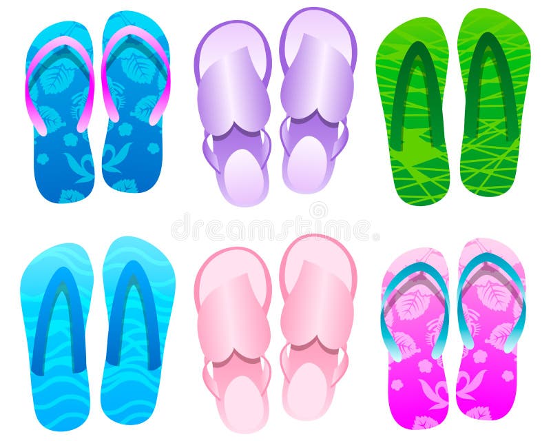 Flip-flops on the Summer Poster Stock Vector - Illustration of element