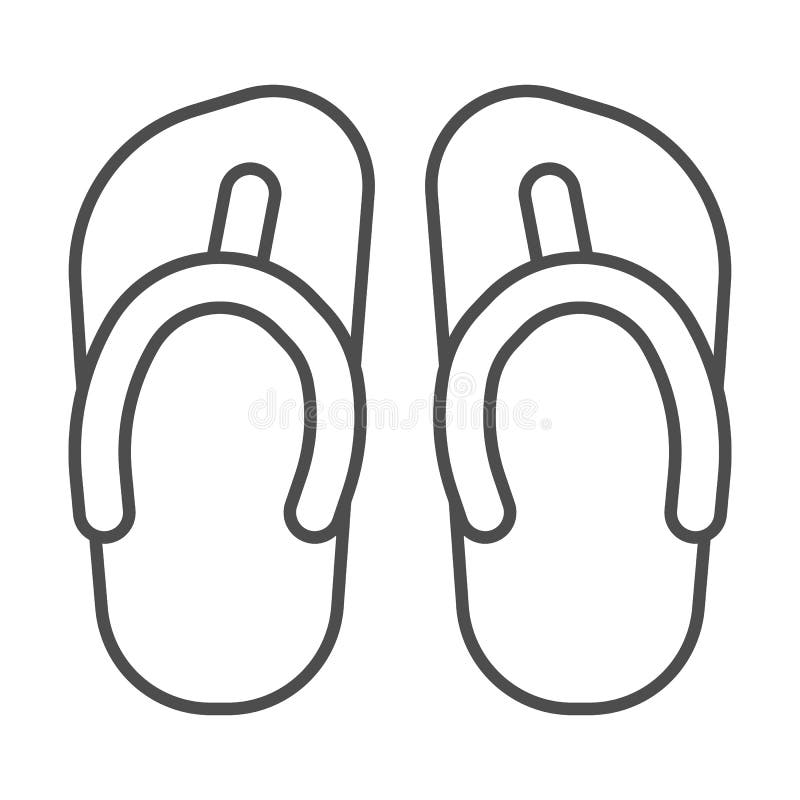 Beach Slippers Solid Icon. Flip Flops Vector Illustration Isolated on ...